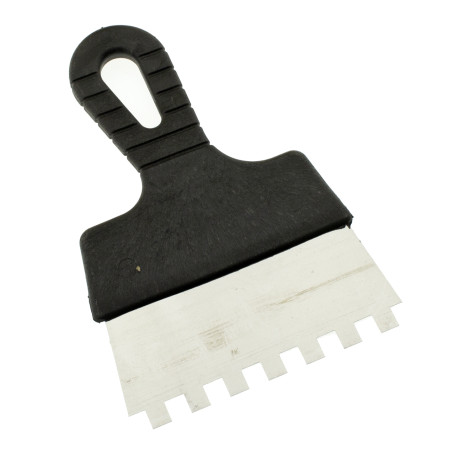 Шпатель зубчатый нержавеющий 150 мм, зуб 10х10 мм, ЧЕГЛОК (80)