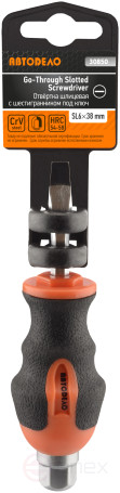 Slotted screwdriver "Avtodor" 6x38mm through-hole with a hexagon wrench 30850