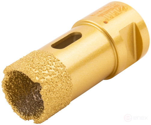 Коронка кольцевая для УШМ, М14, по керамограниту, камню и кафелю алмазная, вакуумное спекание 25х60 мм