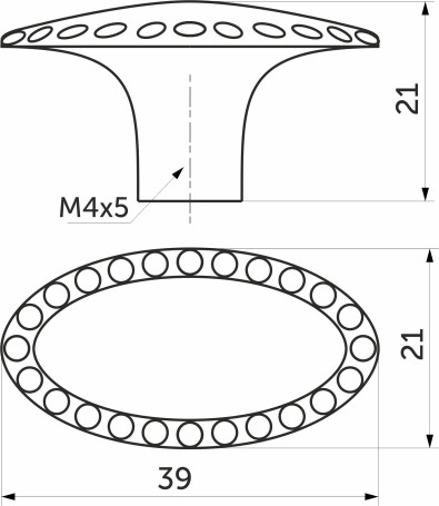 Pen meb. button met. WP11-48 old gold, AKS