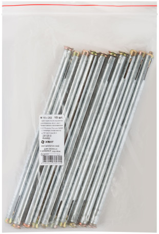 Анкер металлический для оконных и дверных коробок М 10 х 202 (фасовка 10 шт)