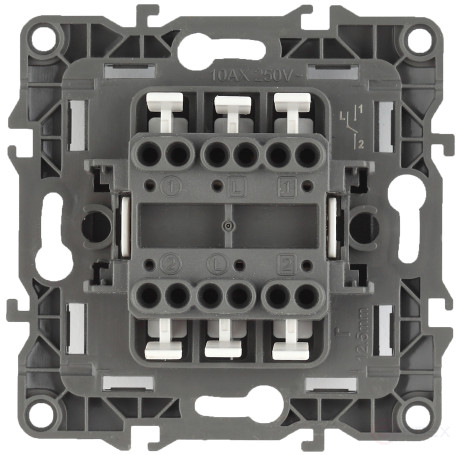 12-1106-06 ERA Double Switch, 10AH-250V, IP20, Era 12, Black