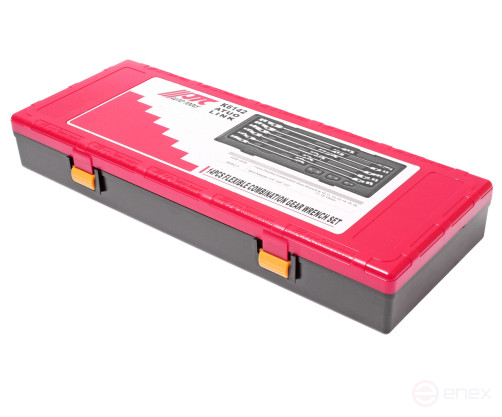 Набор ключей комбинированных 8-19мм трещоточных с подвижной головкой 14 предметов в кейсе JTC