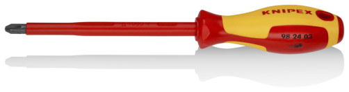 Отвертка крестовая PH3 VDE, длина лезвия 150 мм, L-270 мм, диэлектрическая, 2-компонентная рукоятка