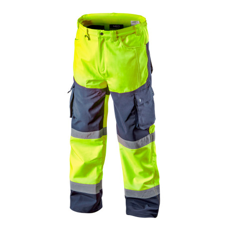 Reflective softshell trousers; yellow; size XXXL