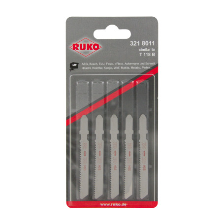 Пилки для электролобзиков RUKO 8011 HSS, 5 шт.