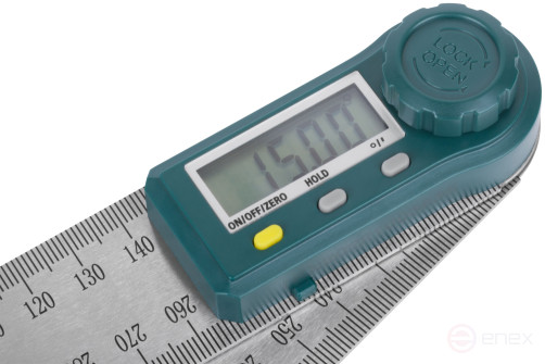 Угломер металлический нержавеющий с электронным отсчетом 200 мм