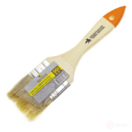 Flat brush "Amateur", 50 x 9mm, in/in 38mm, natural.bristles, Cheglok (12/720)