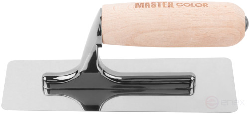 Stainless steel trowel PRO, Venetian shape, beech handle, 200 x 75 mm