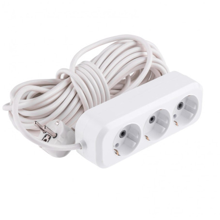 Household extension cord, uHz-10-307 series, with grounding, 7 m, 3 sockets, 10 A Denzel