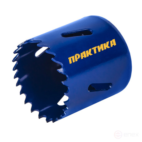 Коронка биметаллическая ПРАКТИКА 44 мм (1шт), клипса (035-981)