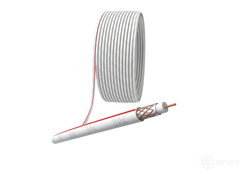 S-M-75-PVC50 ERA Coaxial Cable SAT 50 M, 75 Ohm, Cu/(75% Cu braid), PVC, color white, 50 m coil