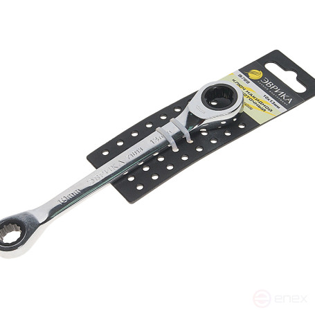 Ключ накидной 10х13мм ER-71013H трещоточный (на держателе) ЭВРИКА 1/25