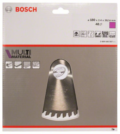 Multi Material saw blade 180 x 30/20 x 2.4 mm; 48