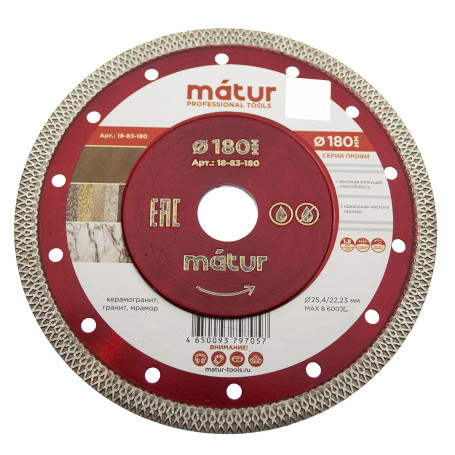 Diamond turbo X ultra-thin disc, 180x1.8x10x25.4mm, MATUR (50)