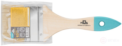 Кисть флейцевая, натур. cветлая щетина, деревянная ручка 2,5" (63 мм)