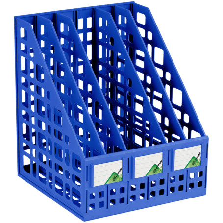 Vertical STAMP paper tray, prefabricated, 5 compartments, blue