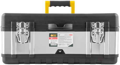 Plastic tool box 18" (450x250x195 mm) stainless steel locks and walls. steel