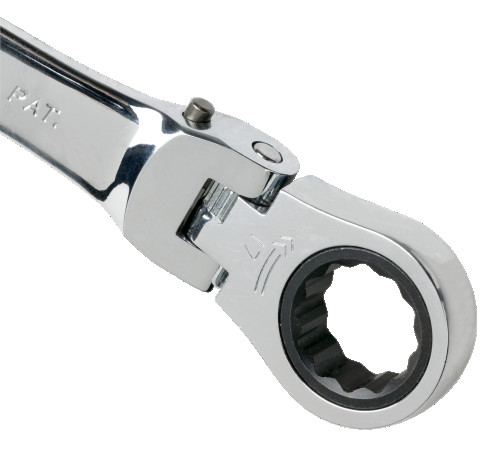 Ключ комбинированный с трещоткой и шарниром, 12 мм