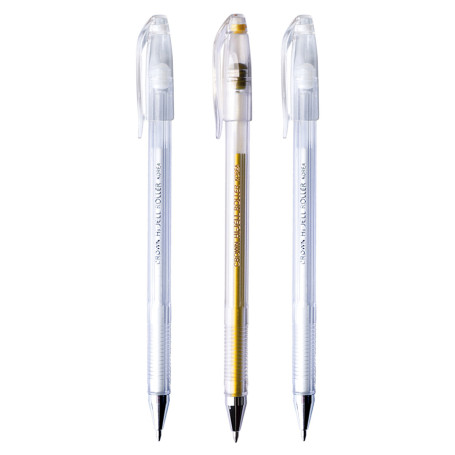 Set of Crown "Hi-Jell" gel pens 2 white, metallic gold, 0.7mm