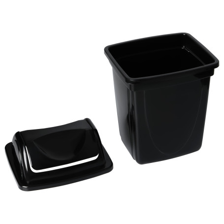 STAMM paper basket, 12L, one-piece with a rotating lid, black