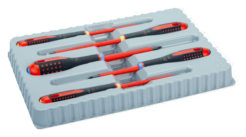 1000V Screwdriver Set 5pcs: Slot 3pcs-Pz1-Pz2