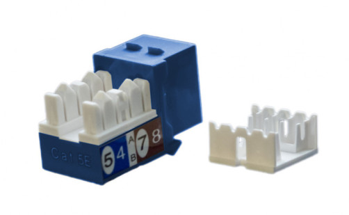 KJ9-8P8C-C5e-90-BL Вставка Keystone Jack RJ-45(8P8C), категория 5e, синяя