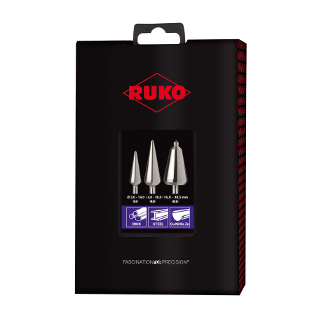 Набор конусных свeрл HSSE-Co 5 в пластиковом кейсе, 4 предмета