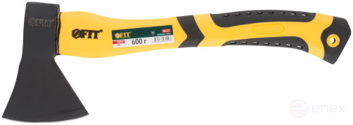 The axe is forged reinforced steel, reinforced fiberglass handle, anti-vibration pads 600 gr.