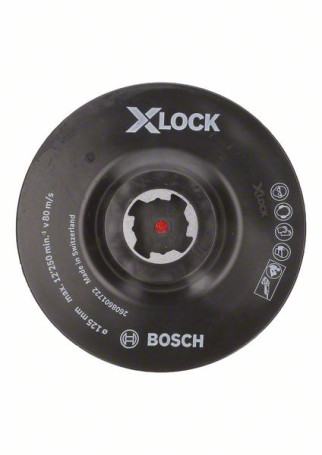 X-LOCK 125 mm support plate with 125 mm Velcro, 12,500 rpm