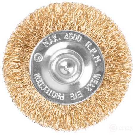 Щетка для дрели, тип "Плоская", латун. витая проволока 0,3 мм, 50 мм, блистер, CUTOP Profi