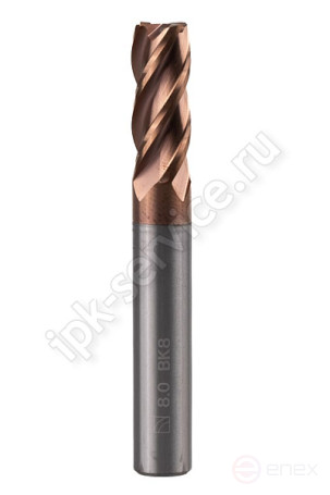 Carbide end mill VK8 c/x f 8 z=4