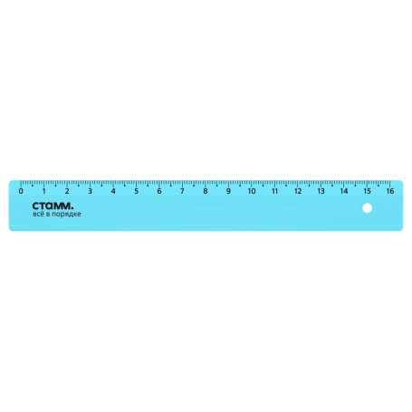 16cm STAMM ruler, plastic, transparent, neon colors, assorted