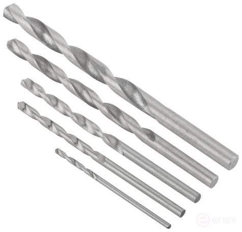 Set of polished metal HSS drills, 5 pcs. (1,5-2,5-3-4-5 mm)