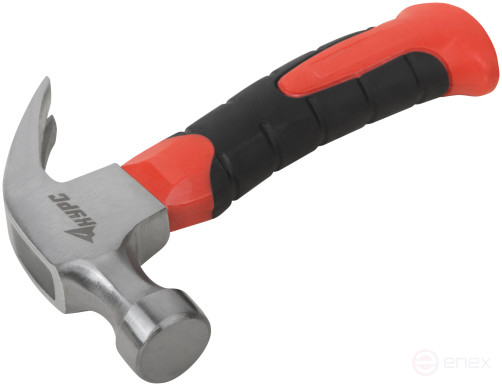 Молоток-гвоздодер укороченный, фиберглассовая обрезиненная ручка, 25 мм, 225 гр.