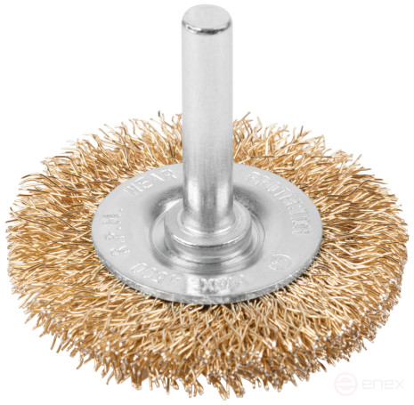 Щетка для дрели, тип "Плоская", латун. витая проволока 0,3 мм, 50 мм, блистер, CUTOP Profi