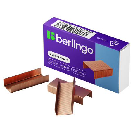 Staples for stapler No.24/6 Berlingo, copper 1000 pcs.