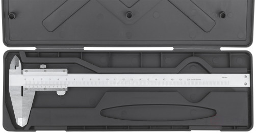 Штангенциркуль металлический нержавеющий 200 мм/ 0,02 мм (пластиковый кейс)