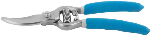 Pruner, overlapping cutting edges, reinforced spring, solid-forged, PVC curved handles 215 mm