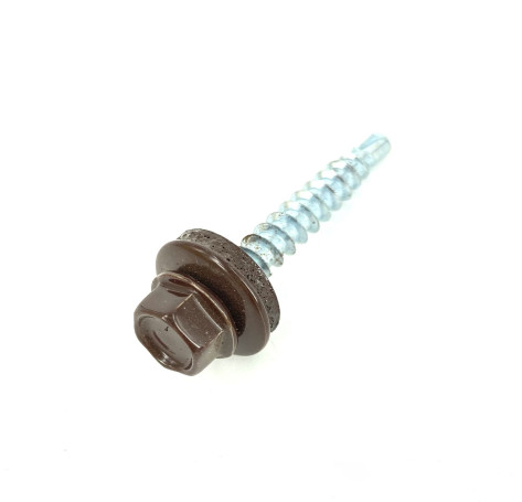 Roofing self-tapping screw 5.5x19 RAL 8017 (brown chocolate) (300 pcs.), GOSKREP-b.pl.kont. 1150 ml