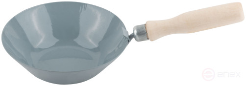 Construction bucket with a platform, wooden handle