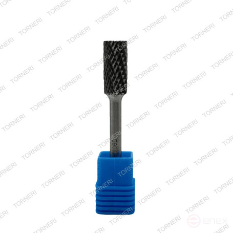 Carbide borehole type B122506 (cylindrical), 12.0 mm, shank 6 mm, end tooth, double notch TORNERI T018383