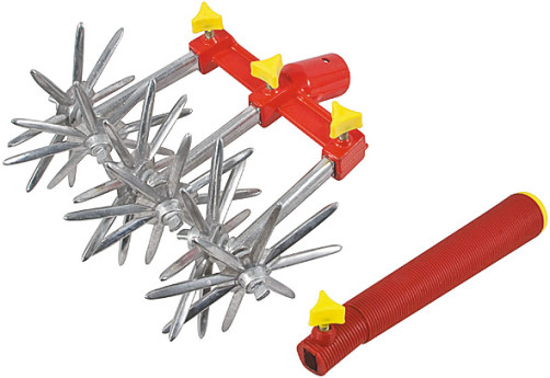 Manual rotating cultivator, 3 discs