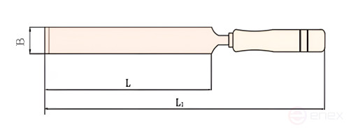 Flat scraper 30x300 mm wooden handle intrinsically safe 206-1004 BeCu HORTZ