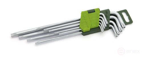 563592 Set of TORX keys 9 pcs with an elongated hole (T10,T15,T20,T25,T27,T30,T40,T45,T50) "DT" 40/10