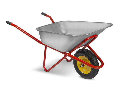 Reinforced single-wheeled construction wheelbarrow P|U, 110 l, 220 kg