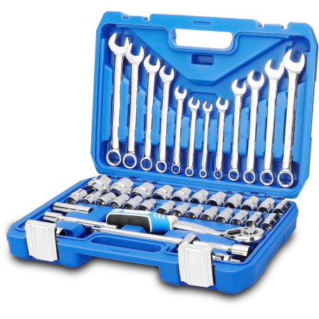 Tool Set 44 Pieces GOODKING B-10044 1/2" Ratchet 72 Teeth Car Tool Set for Home