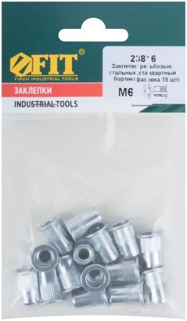 Threaded steel rivets, small package, M6, 15 pcs.