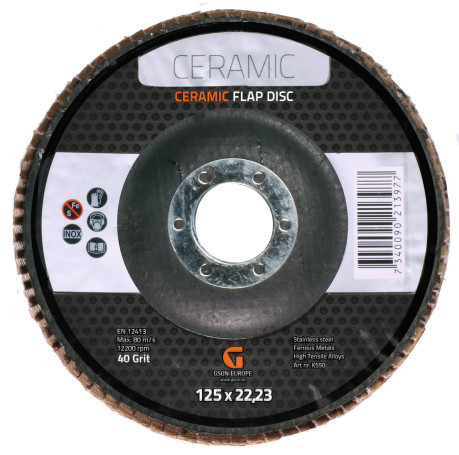 Керамический лепестковый диск 125 x 22,23 мм 80 grit