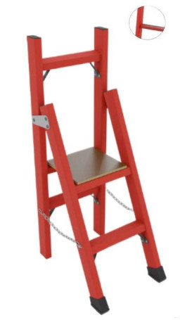 ССВ-1,5А стремянка стеклопластиковая с вертикальной опорой, абразивное покрытие ступеней, h=1550мм, h рабочей площадки=600мм, ступ.2